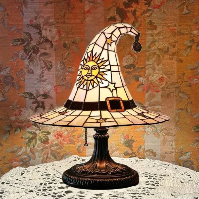 🔥Exclusive Limited Item 👍🔥50%OFF♠️Witch Hat Night Light & Stained Glass Witch Hat Lamp🎁