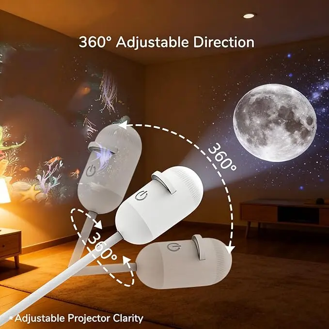 Galaxy Projector 2-in-1 Starry Sky Projector & Night Light USB Galaxy Projector Night Light for Bedroom Hallway Ceiling Decor