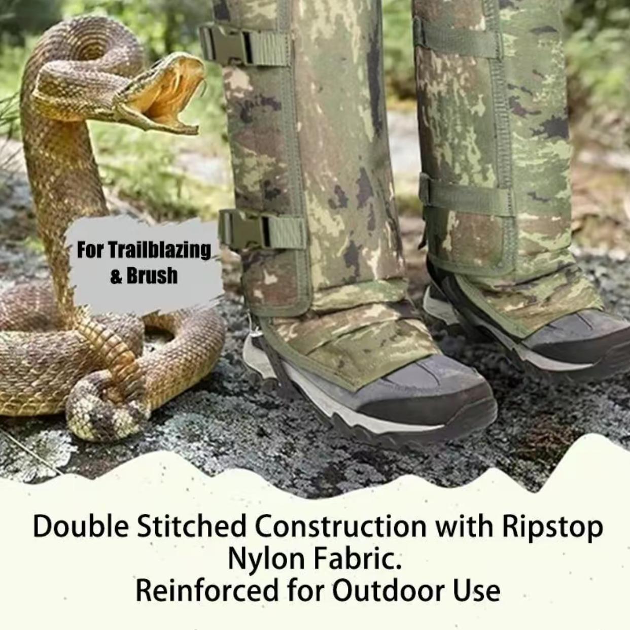 Snake Gaiters/Prevent Cuts for Hunting/Working : Durable Snake Guards, Snake Gaiter Leggings for Men & Women, Snake Bite Protection for Lower Legs, Snake Proof Gaiters with Adjustable Size