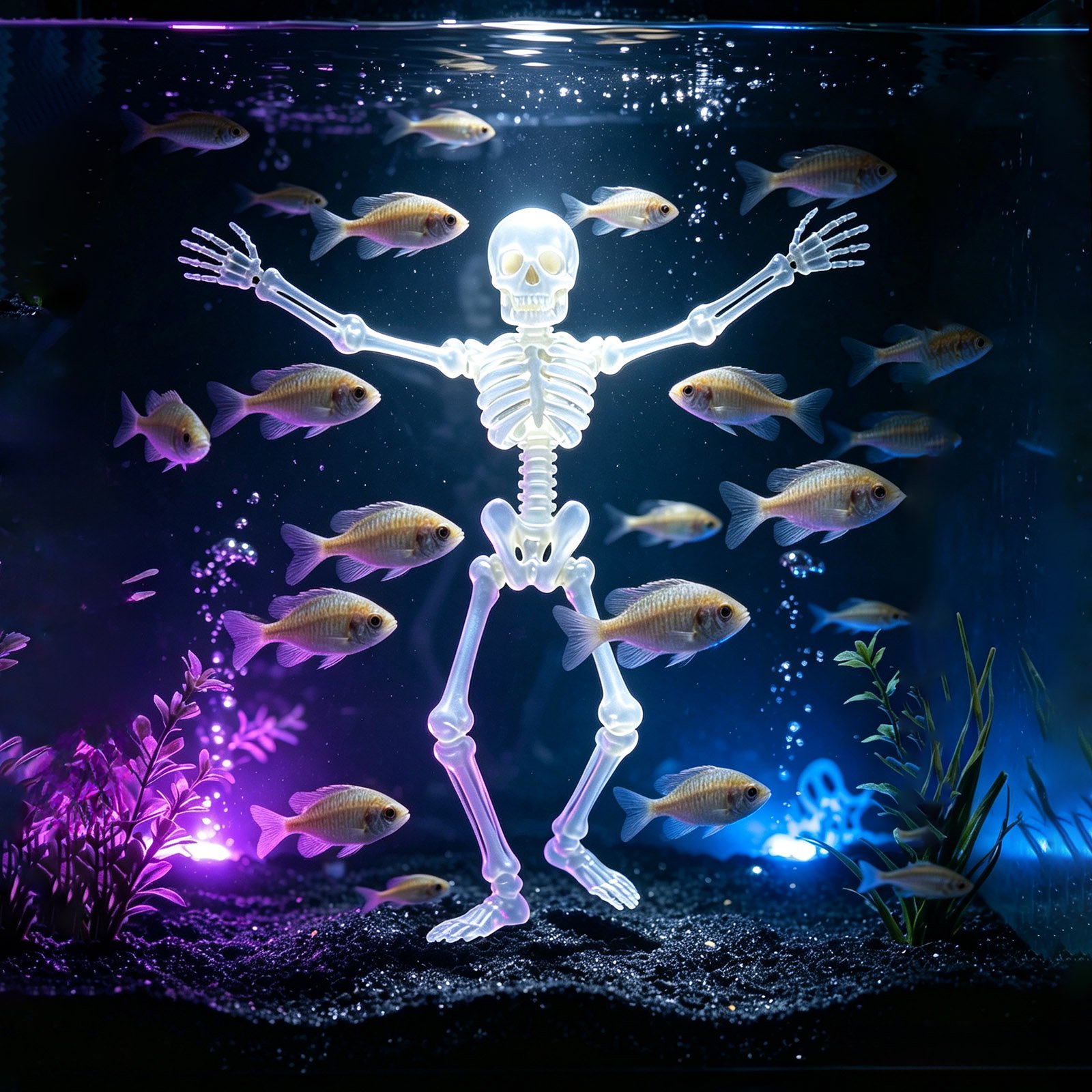 Special Treasure - Bubble Dancing Skeleton Aquarium Ornament – Air Powered Fish Tank Decoration - Dancing Skeleton + Oxygen Pump
