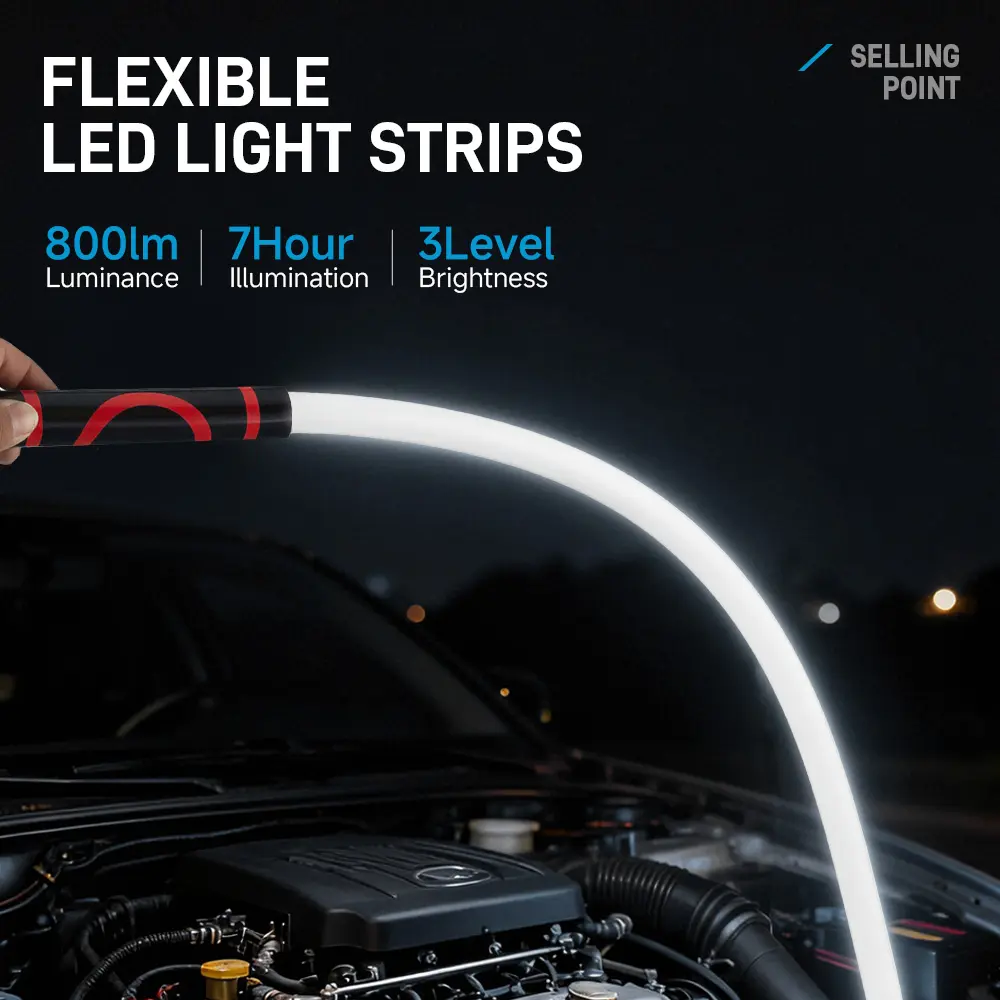 Bendable LED Flashlight Stick - 28" Flexible Design, 7-Hour Long Battery Life, High Lumens for Off-Road, Garage Mechanics, and Hard-to-Reach Areas Like Engine Bays fathersdaygift