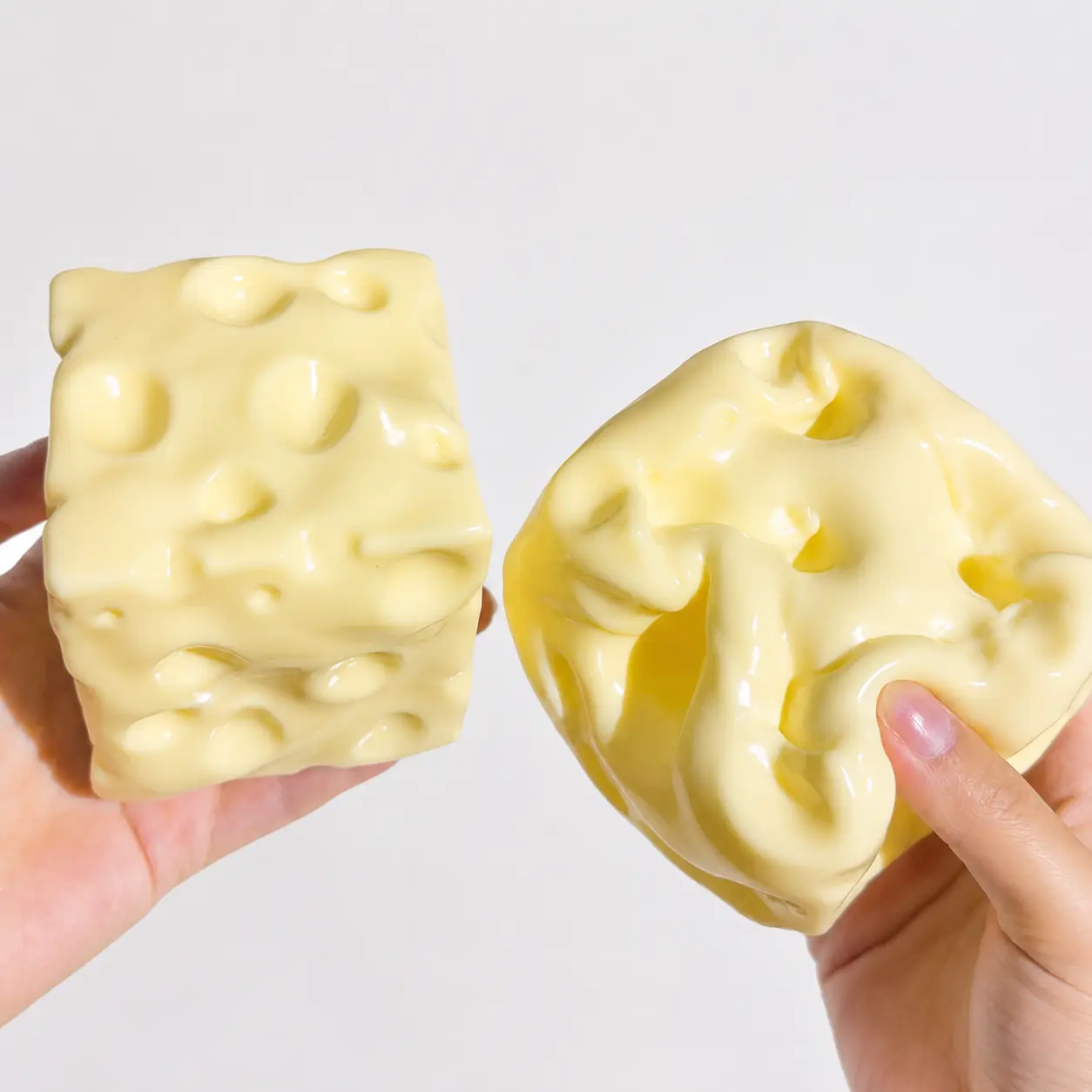 Squishy Cheese Squishy Petroleum jelly Cheese Block Squishy Stressrelief Stress ball Filled with Petroleum jelly Cheese Squishy Desktop Ornament for Adults, Portable Office Decompression Decor, Ideal Party Favor & Holiday Mini Gift