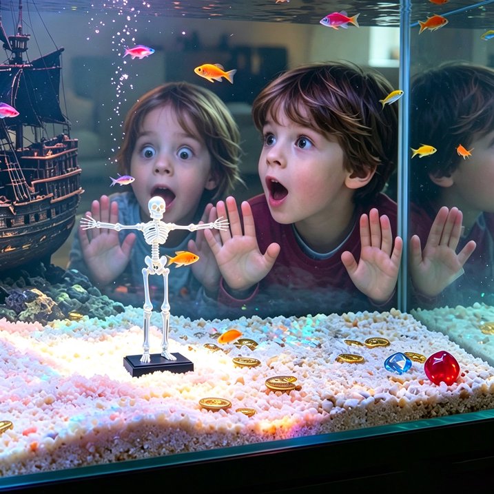 Special Treasure - Bubble Dancing Skeleton Aquarium Ornament – Air Powered Fish Tank Decoration - Dancing Skeleton + Oxygen Pump