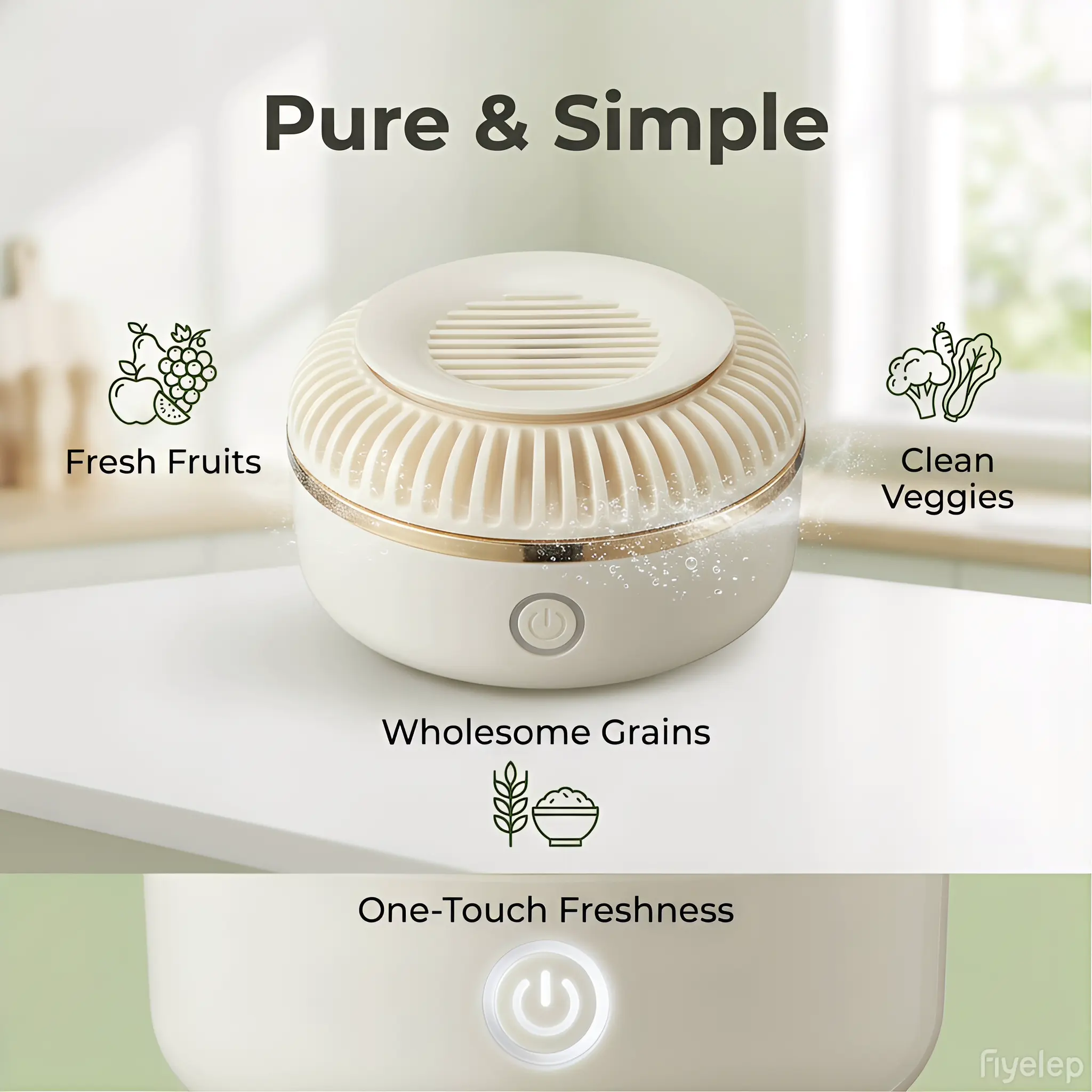 Portable Fruit and Vegetable Cleaner, Household Produce Washing Machine with One-Button Operation, Sterilization and Pesticide Removal, Food Purifier for Vegetables and Fruits, Kitchen Fruit Washer for Home Use and Outdoor Picnic