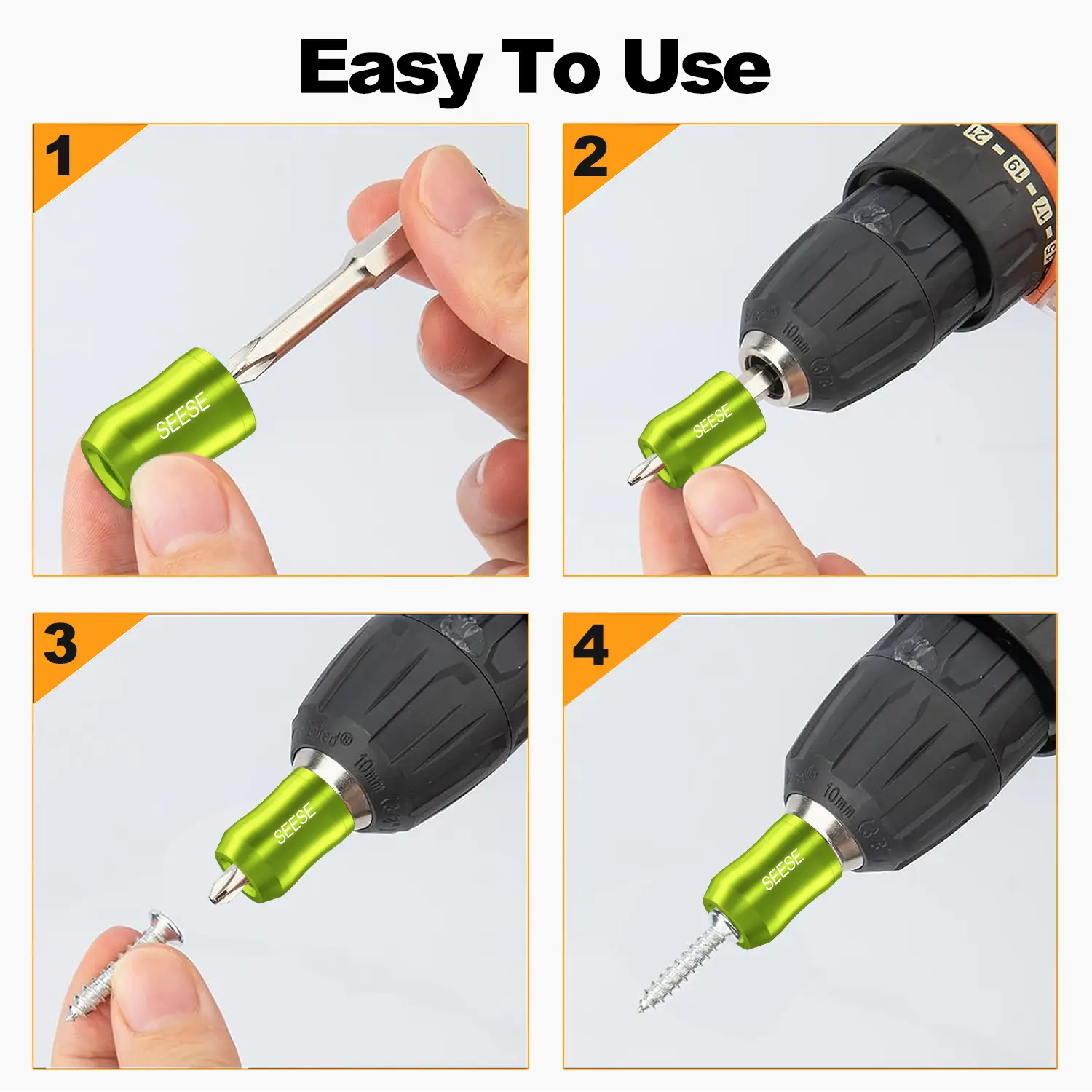 SEESE Strong Magnetic Screw Ring: 1/4 Inch/ 6.35 mm Universal Magnetic Screw Holder - Removable Magnetic Screwdriver Drill Bit Holder for Hex Screwdriver and Power Bits