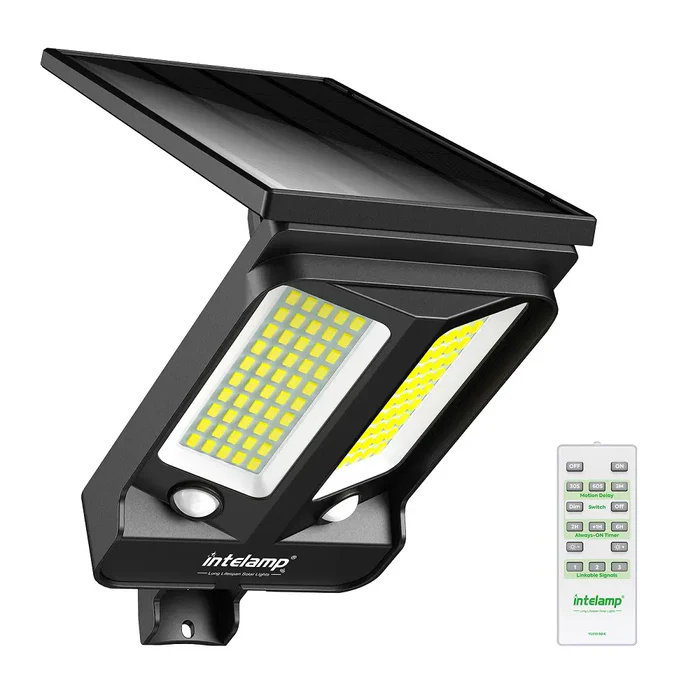 intelamp 1200/3000LM Solar Street Light with Linkable Dual Motion Sensors
