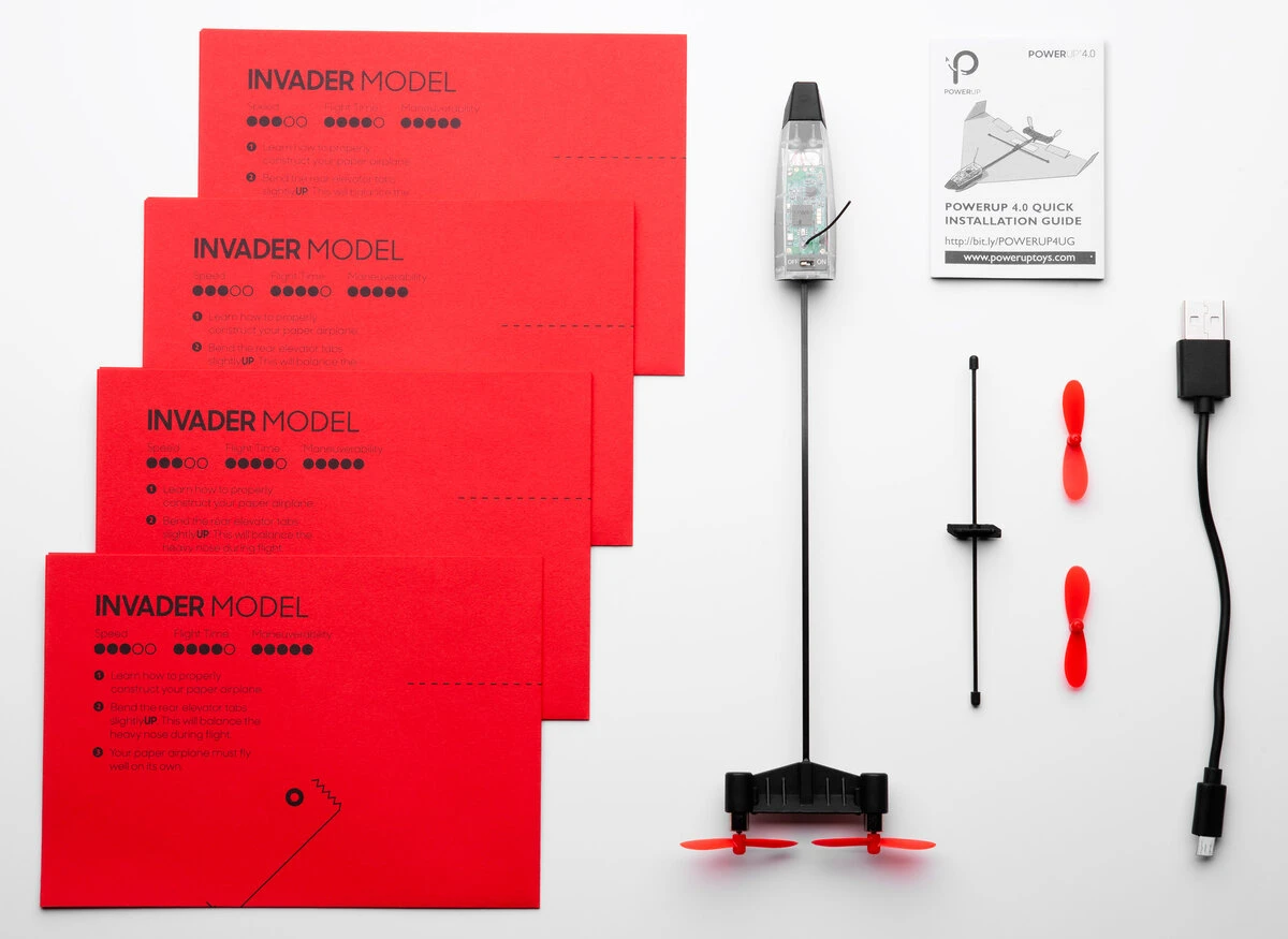 POWERUP 4.0 The Next-Generation Smartphone Controlled Paper Airplane Kit, RC Controlled. Easy to Fly with Autopilot & Gyro Stabilizer. for Hobbyists, Pilots, Tinkerers.