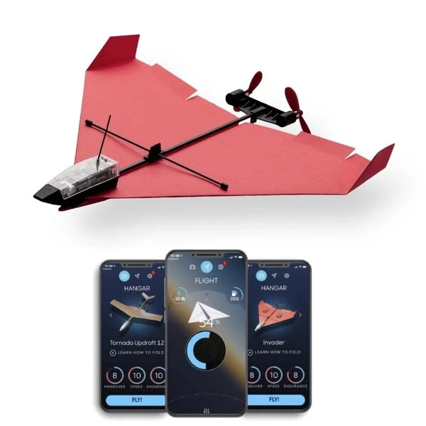 POWERUP 4.0 The Next-Generation Smartphone Controlled Paper Airplane Kit, RC Controlled. Easy to Fly with Autopilot & Gyro Stabilizer. for Hobbyists, Pilots, Tinkerers.