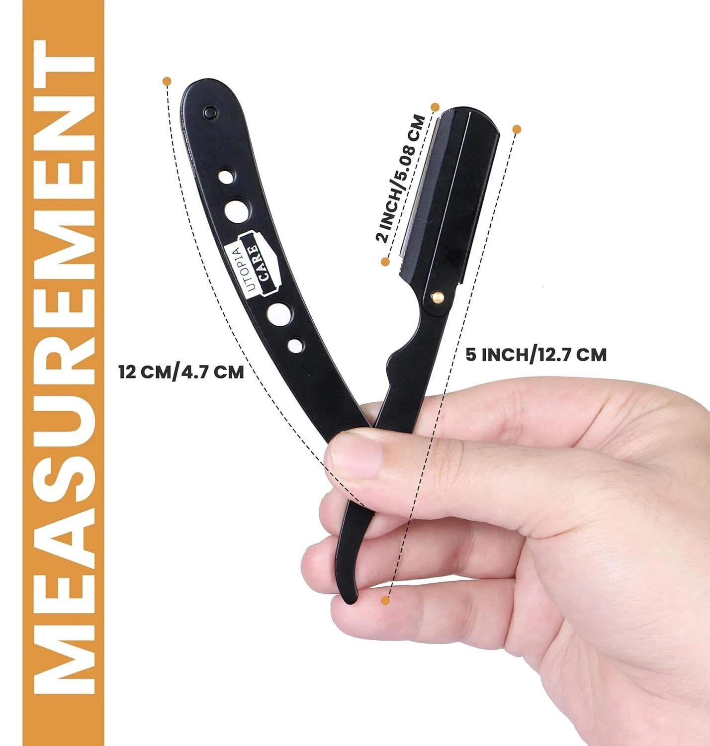 Utopia Care Professional Barber Straight Edge Razor Ergonomic Balanced Grooming Razor 100 PRO