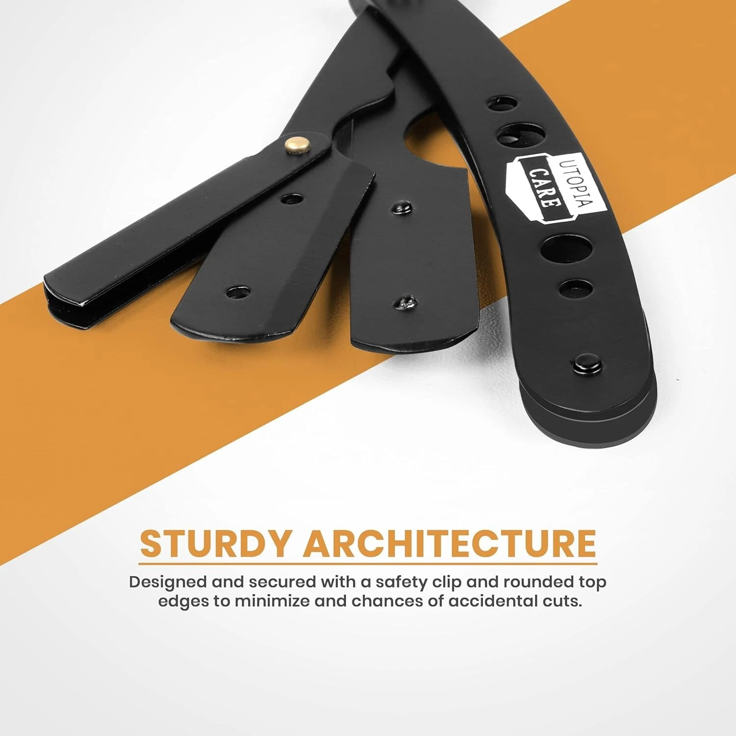 Utopia Care Professional Barber Straight Edge Razor Ergonomic Balanced Grooming Razor 100 PRO