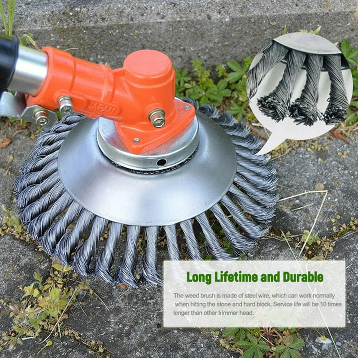 Weed Brush Steel Wire Trimmer Wheel Lawn Mower Head Tool Grass Cutter 6/8 inch