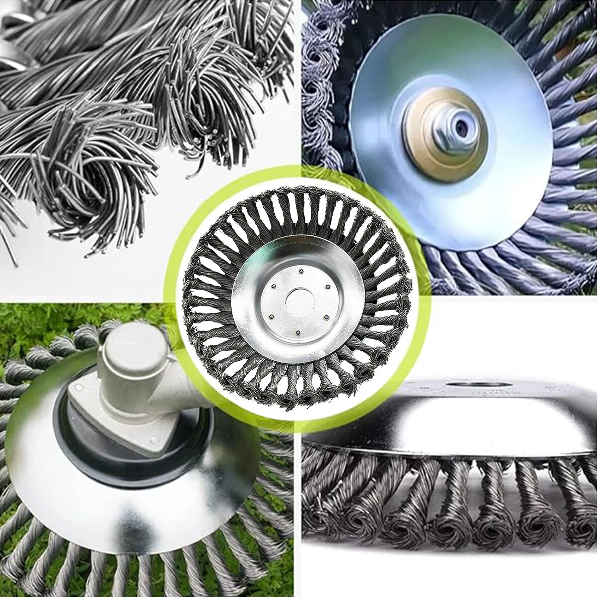Weed Brush Steel Wire Trimmer Wheel Lawn Mower Head Tool Grass Cutter 6/8 inch