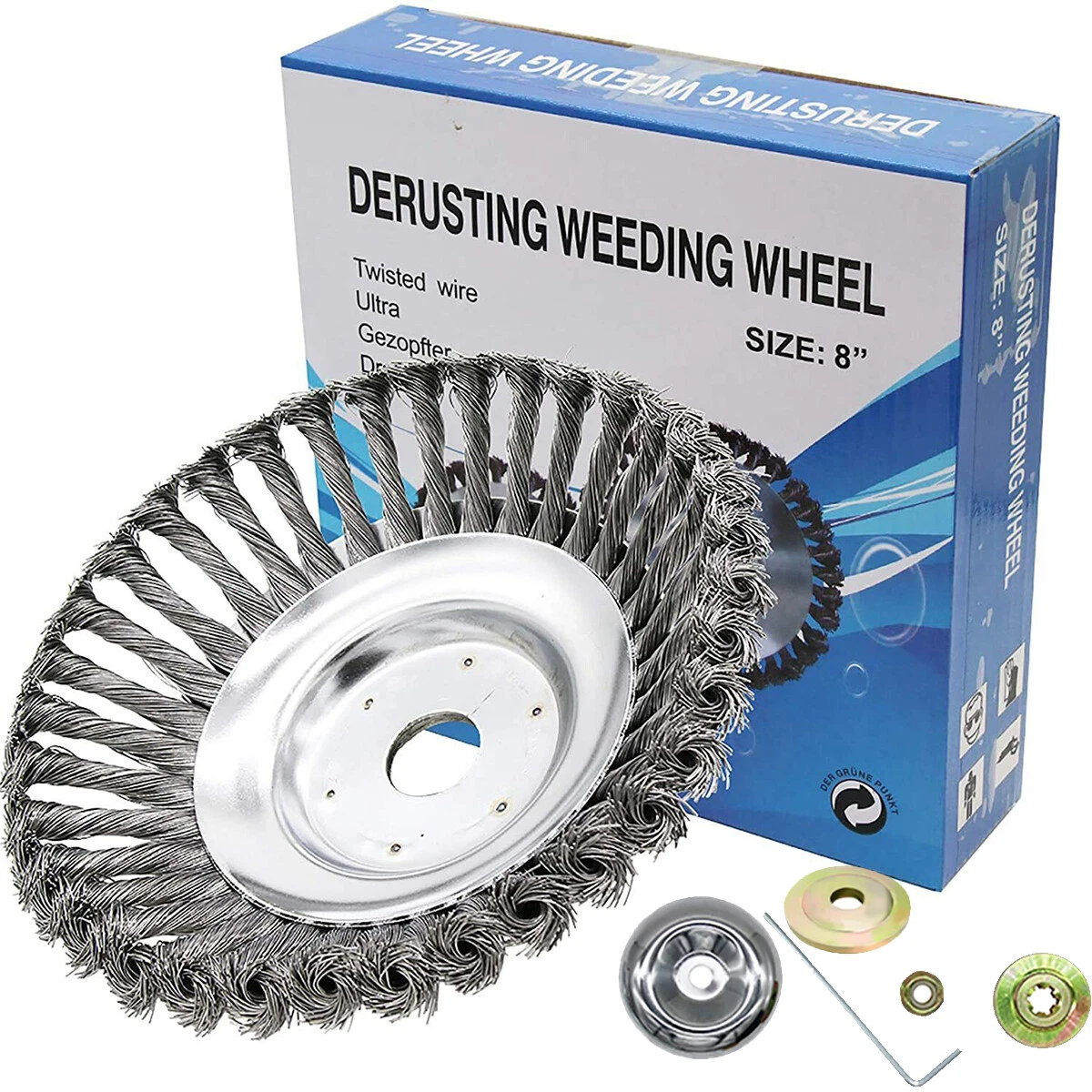 Weed Brush Steel Wire Trimmer Wheel Lawn Mower Head Tool Grass Cutter 6/8 inch