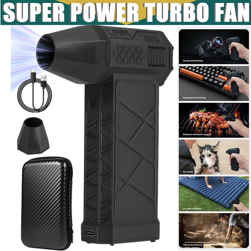 130000RPM Turbo Blower Jet Fan Violent Turbofan Brushless Motor USB Rechargeable