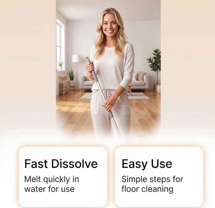 100pcs/package Multi Effect Floor Cleaning Slice,Portable Multi-effect Soluble Floor Cleaner Sheet, for Tile and Plank Flooring Surfaces Concentrate Cleaning Slice