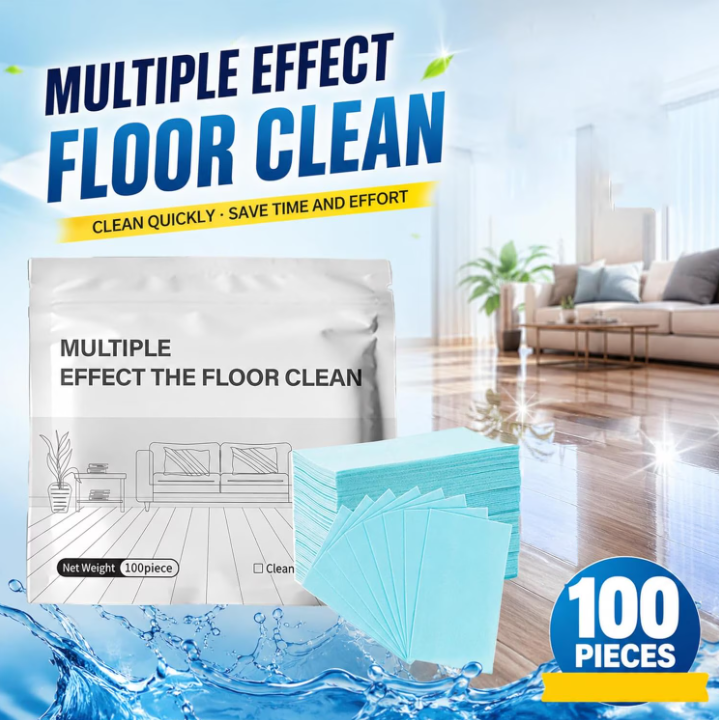 100pcs/package Multi Effect Floor Cleaning Slice,Portable Multi-effect Soluble Floor Cleaner Sheet, for Tile and Plank Flooring Surfaces Concentrate Cleaning Slice