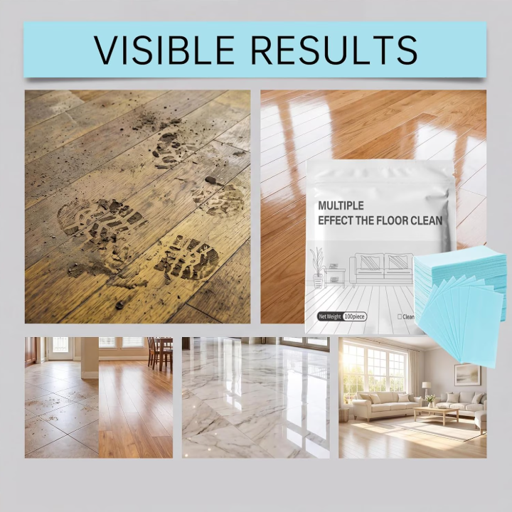 100pcs/package Multi Effect Floor Cleaning Slice,Portable Multi-effect Soluble Floor Cleaner Sheet, for Tile and Plank Flooring Surfaces Concentrate Cleaning Slice