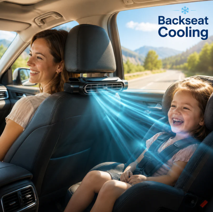 Adjustable Car Fan, Portable Car Seat Cooler, Front Passenger Friendly, Three Speed Settings, 3000mah Battery, Suv, RV, Boat Compatible, Clip Fan Rechargeable
