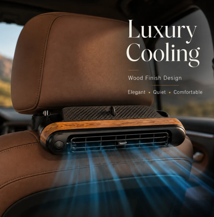 Adjustable Car Fan, Portable Car Seat Cooler, Front Passenger Friendly, Three Speed Settings, 3000mah Battery, Suv, RV, Boat Compatible, Clip Fan Rechargeable