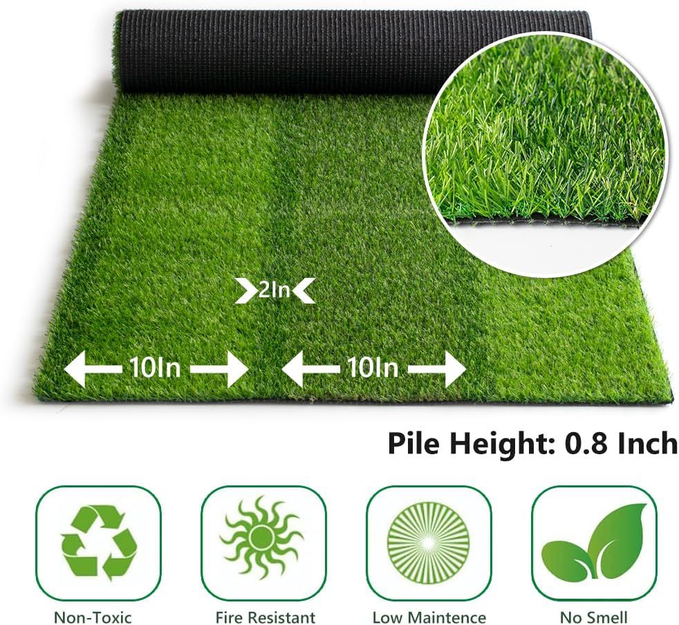 Prato Sintetico 25 x 1 m, Erba Artificiale di Alta Qualità, Aspetto Naturale, Resistente ai Raggi UV, Sistema Drenante, per Giardini, Terrazzi e Balconi