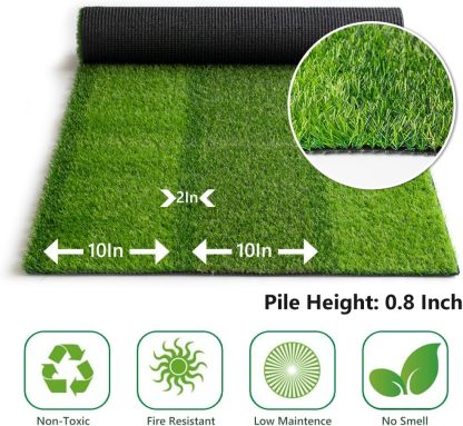 Prato Sintetico 25 x 1 m, Erba Artificiale di Alta Qualità, Aspetto Naturale, Resistente ai Raggi UV, Sistema Drenante, per Giardini, Terrazzi e Balconi