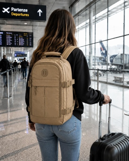 Zaino Bagaglio a Mano 40x30x20 cm con Sacche Sottovuoto e Pompa Manuale, Zaino da Viaggio Salvaspazio