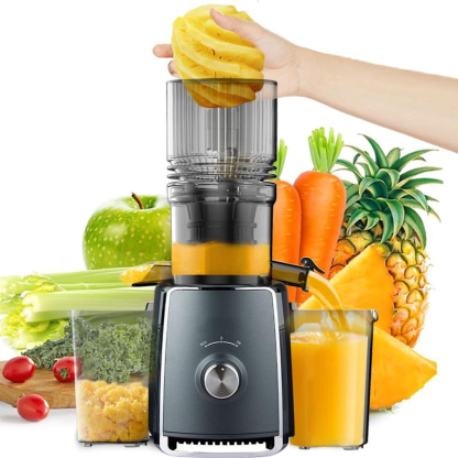 Extracteur de Jus à Pression à Froid 300 W – Grande Ouverture 13,5 cm, Extracteur Lent pour Fruits et Légumes Entiers, Facile à Nettoyer, Utilisation Professionnelle