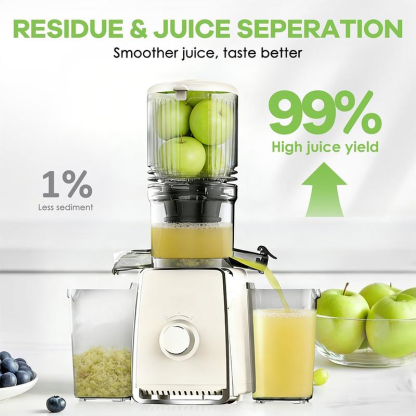 Extracteur de Jus à Pression à Froid 300 W – Grande Ouverture 13,5 cm, Extracteur Lent pour Fruits et Légumes Entiers, Facile à Nettoyer, Utilisation Professionnelle
