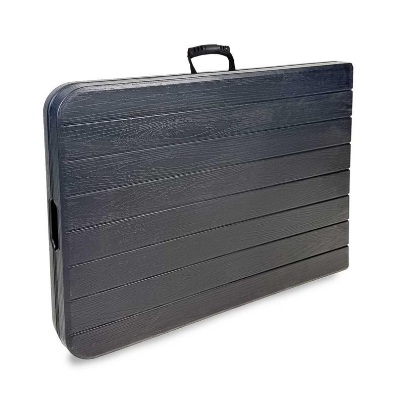 Tavolo Pic Nic Pieghevole 180×70×74 cm in Acciaio, Resistente ai Raggi UV, Grigio