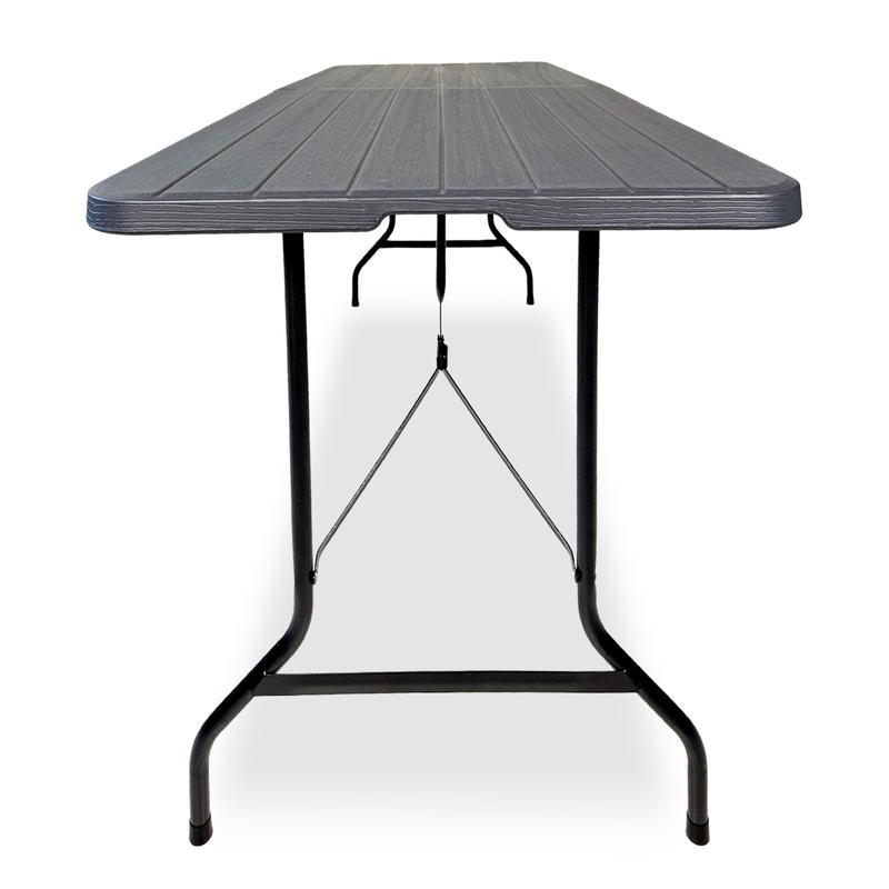 Tavolo Pic Nic Pieghevole 180×70×74 cm in Acciaio, Resistente ai Raggi UV, Grigio