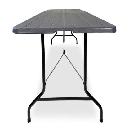 Tavolo Pic Nic Pieghevole 180×70×74 cm in Acciaio, Resistente ai Raggi UV, Grigio