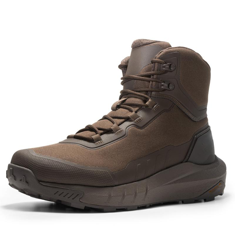 Botas de seguridad y militares de caña alta, color negro, fabricadas con tejido Oxford, forro de malla, cuero vegano y suela de goma ETPU, ideales para actividades al aire libre y trabajos de seguridad para hombres.
