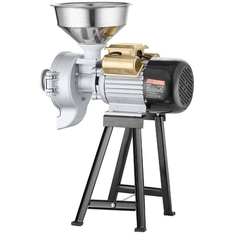 Molino eléctrico de granos 3000W – Molino comercial de maíz y especias, con embudo, ajuste de grosor, para harina, cereales y trigo, molienda seca y húmeda, de alta resistencia-1001