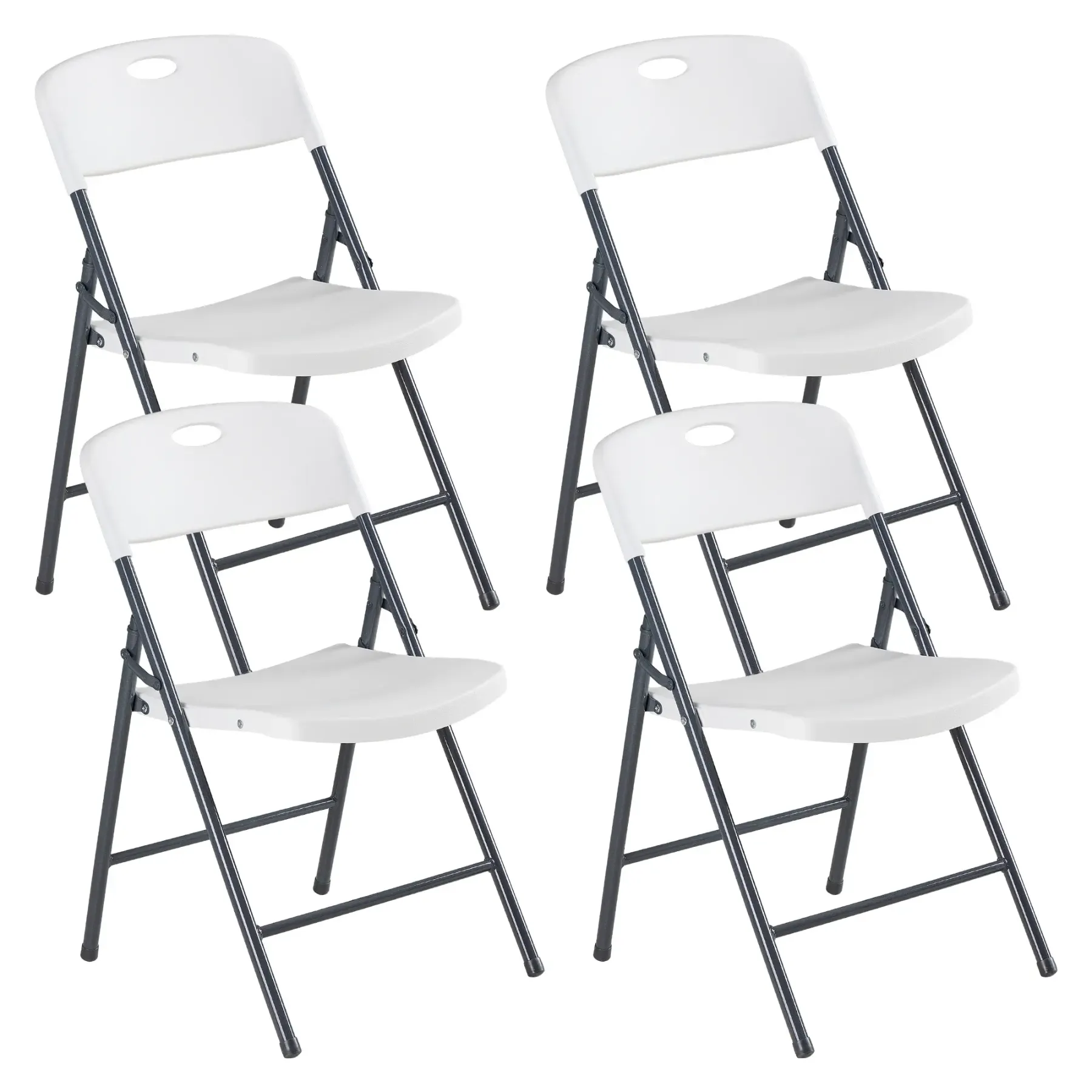 Silla plegable de plástico con respaldo ergonómico