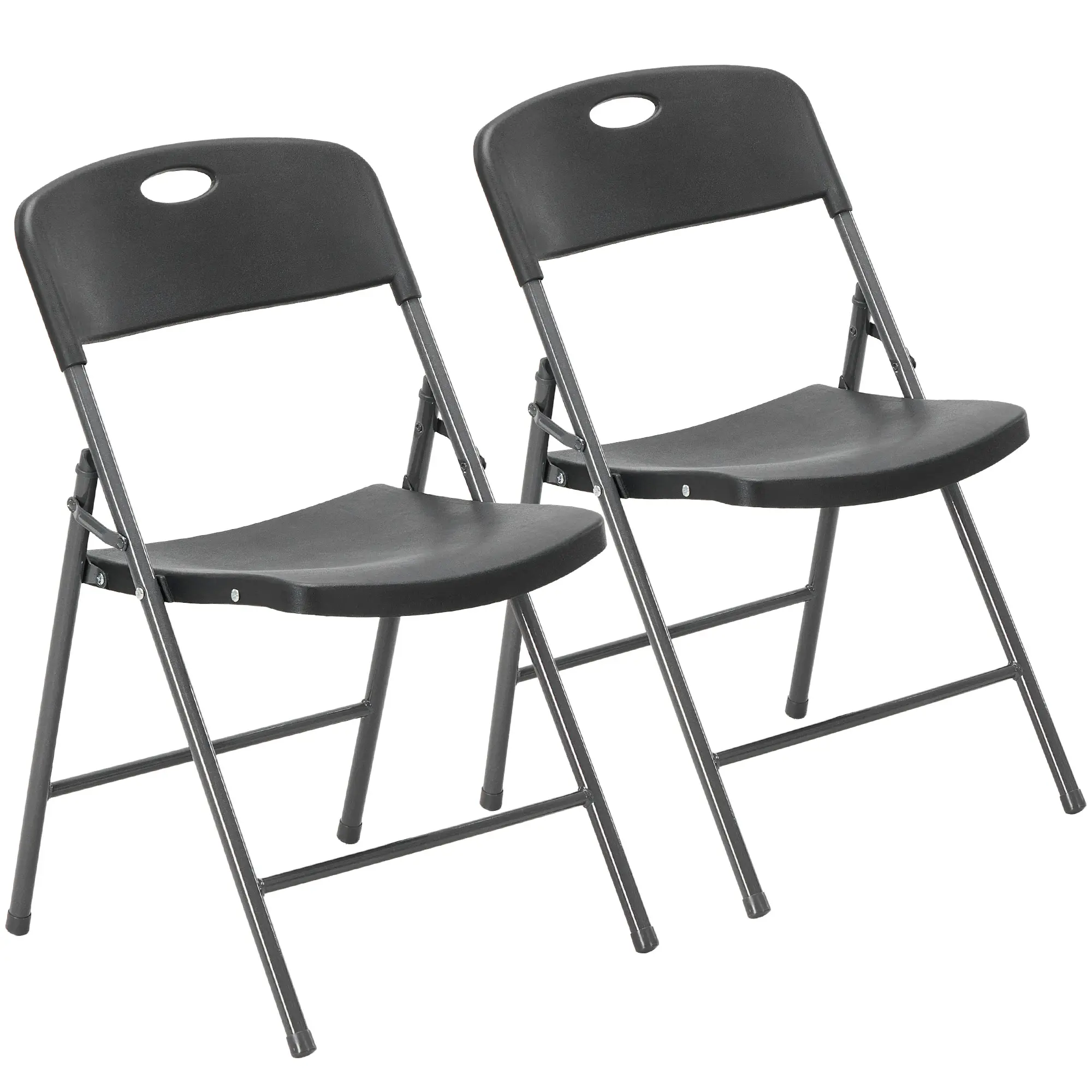 Silla plegable de plástico con respaldo ergonómico