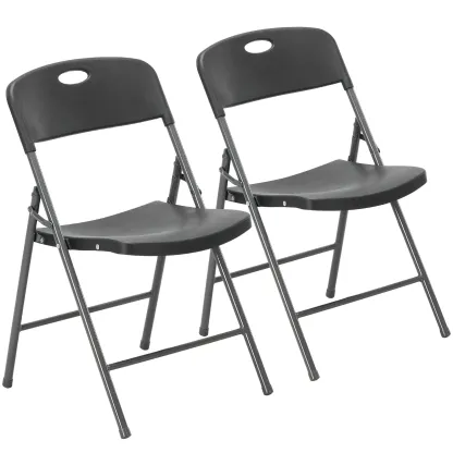 Silla plegable de plástico con respaldo ergonómico