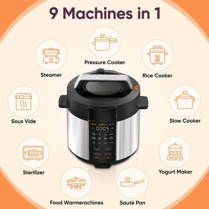 Paquete 9 en 1: Olla a presión de 6 cuartos y arrocera multifunción de 5 cuartos (18 en 1). Electrodoméstico multifuncional con funciones de saltear, cocción lenta, vapor, sous vide, esterilizador, función de mantener caliente durante 24 horas