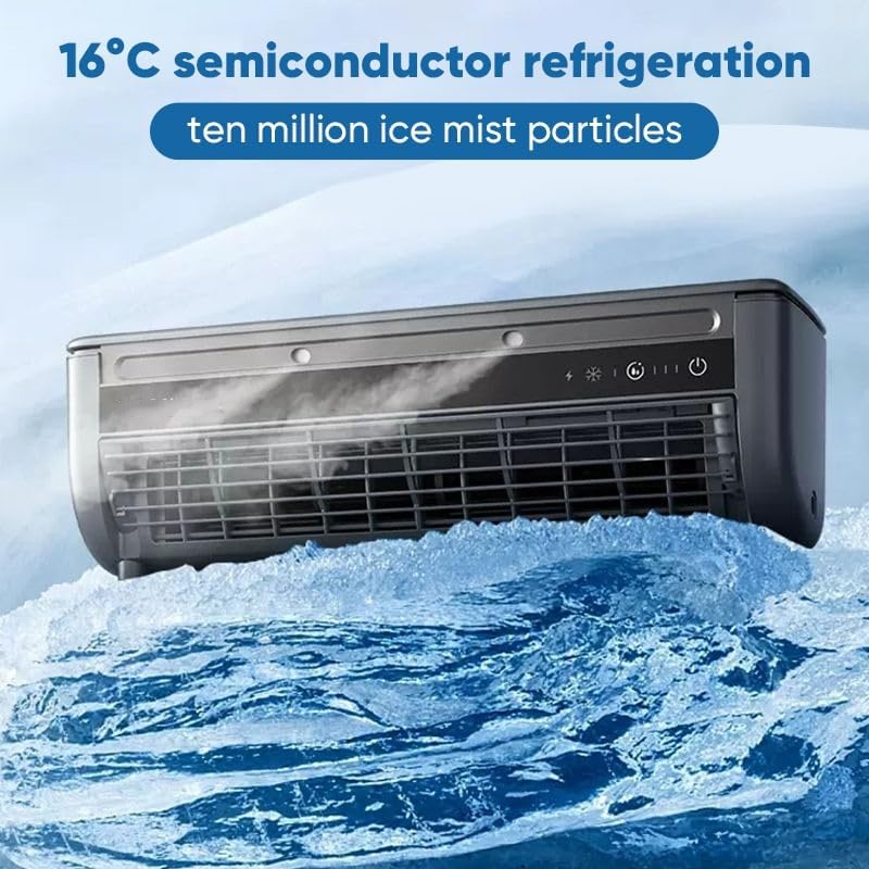Ventilador Portátil con Nebulizador | Recargable, 6000 mAh, Control Remoto y Montaje en Pared
