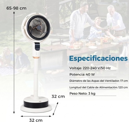 Ventilador de Pie con Nebulizador | Oscilación 90°, 8 Velocidades, Mando a Distancia y Temporizador