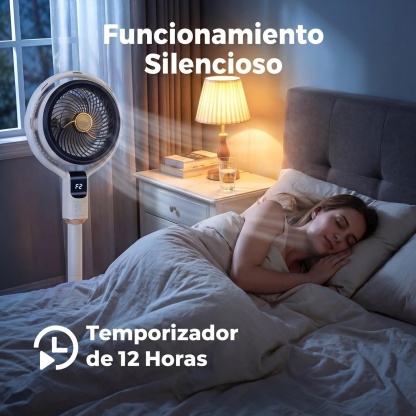 Ventilador de Pie con Nebulizador | Oscilación 90°, 8 Velocidades, Mando a Distancia y Temporizador