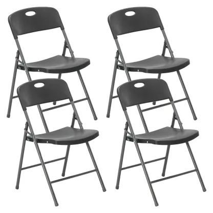 Silla plegable de plástico con respaldo ergonómico