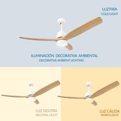 Ventilador de Techo LED | 6 Velocidades, Luz LED Regulable CCT, Mando a Distancia, Modo Verano/Invierno y Temporizador