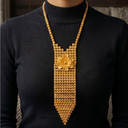 Gold-Tone Classic Bridal Necklace & Earring Set