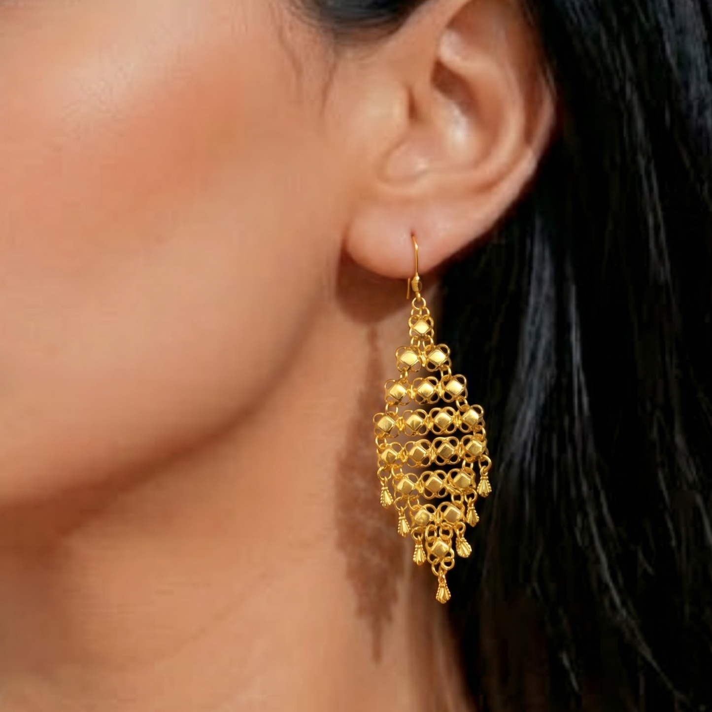 Gold-Tone Classic Bridal Necklace & Earring Set