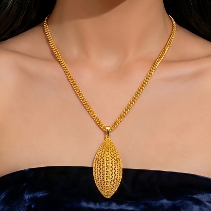 Gold-Tone Marquise Openwork Necklace & Earring Set