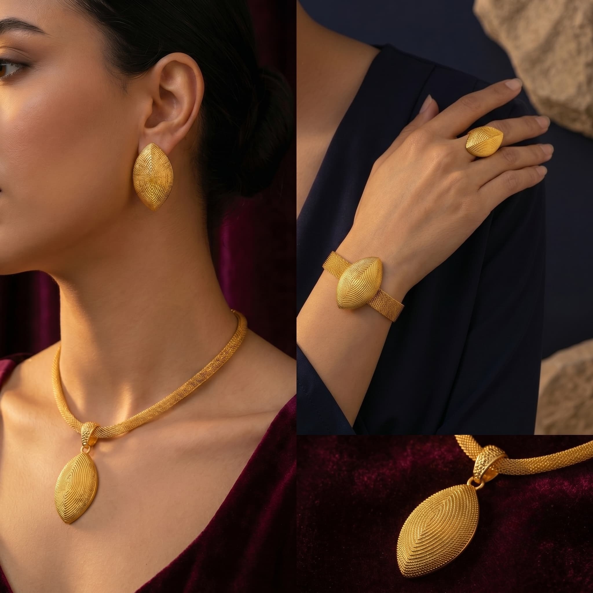 Gold-Tone Bold Luxe Jewelry Set, 4 Pcs