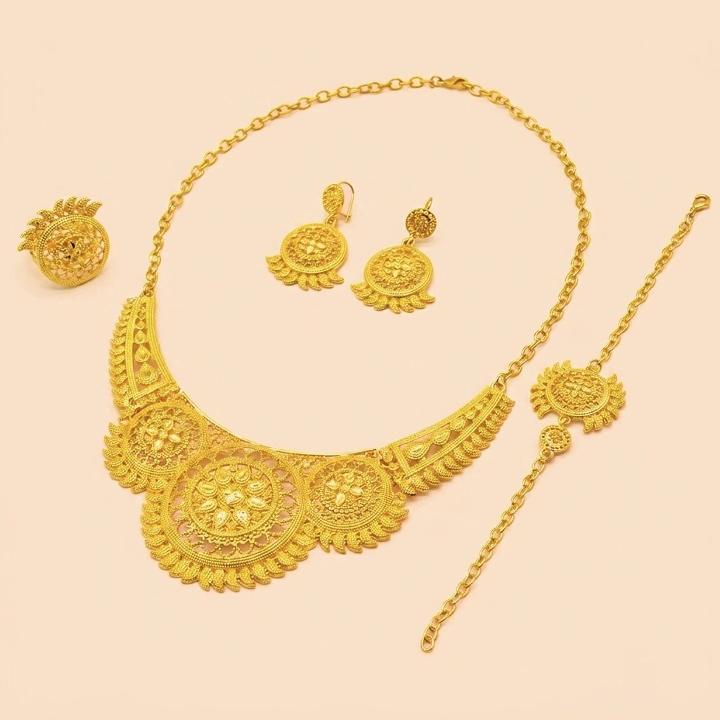 Gold-Tone Grand Blossom Jewelry Set, 4 Pcs