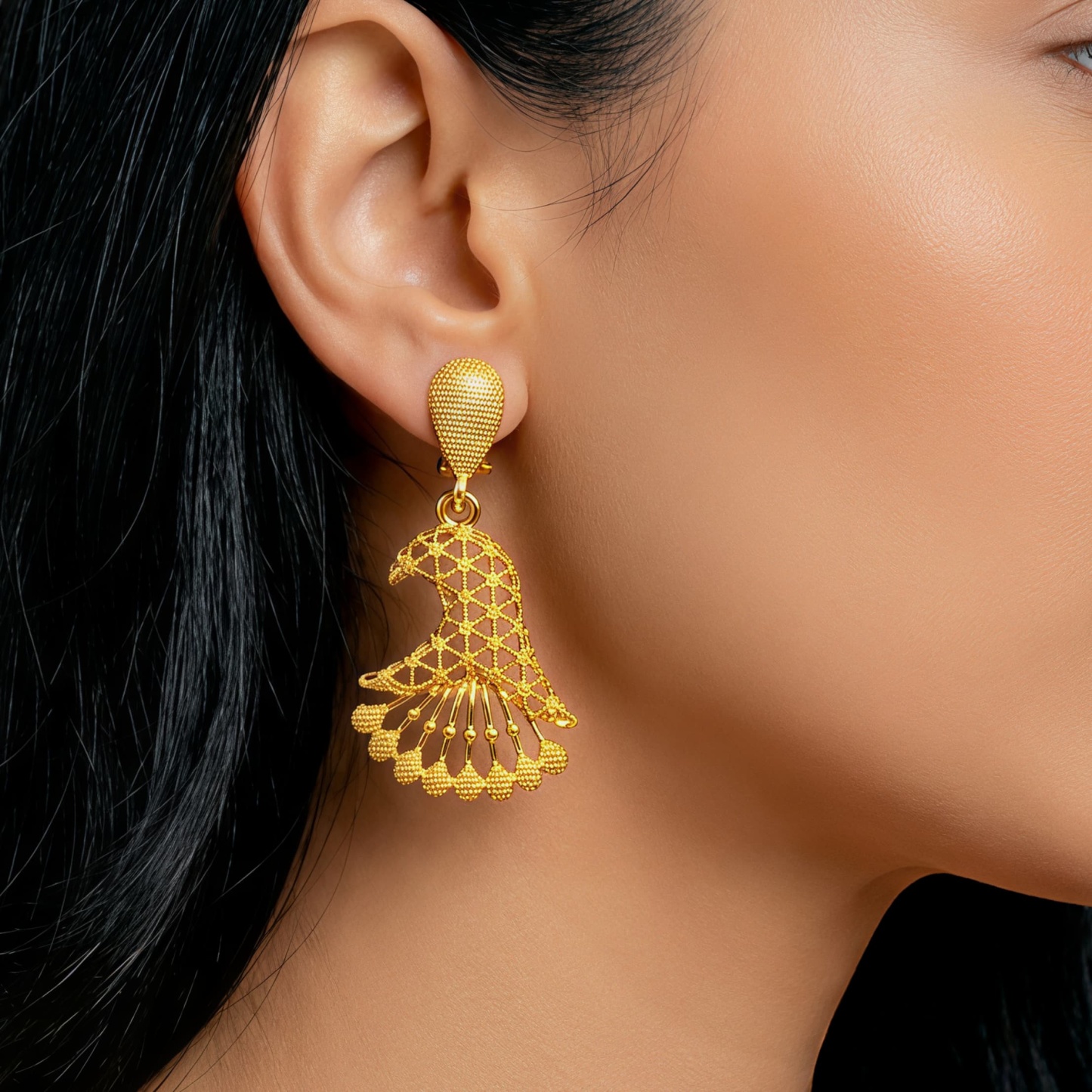 Gold-Tone Crescent Arc Jewelry Set, 4 Pcs