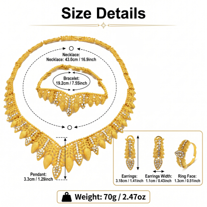 Gold-Tone Crystal Spike Fringe Jewelry Set, 4 Pcs