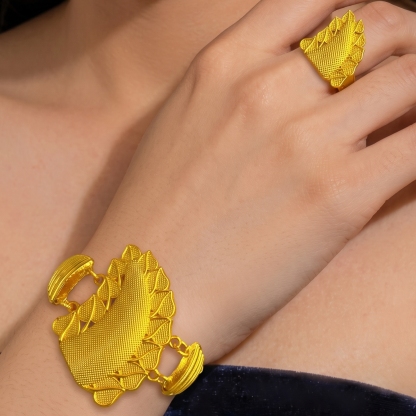 Gold-Tone Dubai Statement Jewelry Set, 4 Pcs
